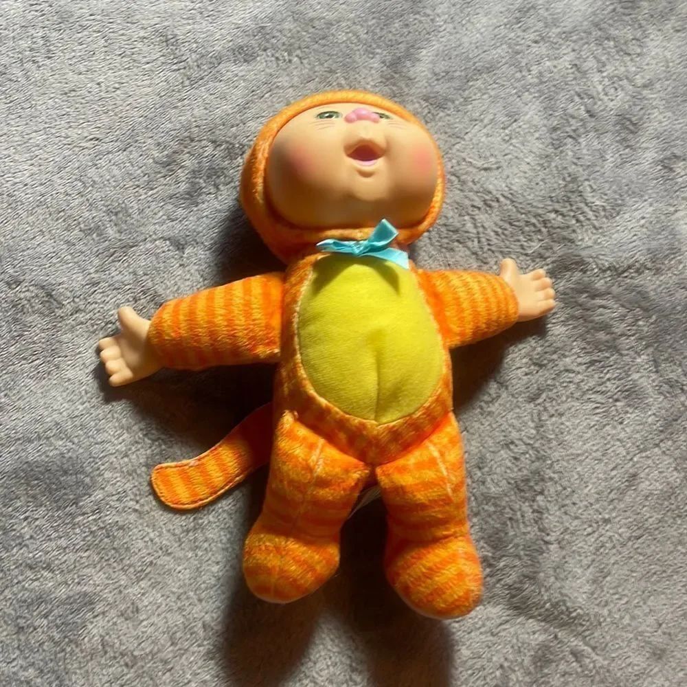 Cabbage Patch Cuties Tiger Cat 10” CPK Doll Plush Toy Green Eyes